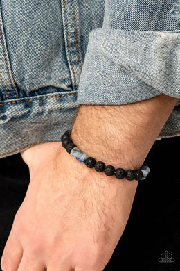 Earthy Energy - Blue Lava Bead Stretchy Bracelet Paparazzi Accessories
