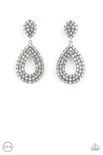 Load image into Gallery viewer, Pack In The Pizzazz - White Rhinestone Clip-On Earring Paparazzi Accessories