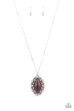 Load image into Gallery viewer, Exquisitely Enchanted - Purple Cat&#39;s Eye Necklace Paparazzi Accessories