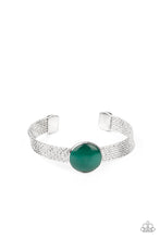 Load image into Gallery viewer, Mystical Magic - Green Cat&#39;s Eye Cuff Bracelet Paparazzi Accessories