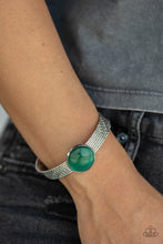 Load image into Gallery viewer, Mystical Magic - Green Cat&#39;s Eye Cuff Bracelet Paparazzi Accessories