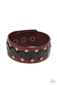 brass,leather,snap,urban,wrap,LACES Loaded - Brass Leather Bracelet