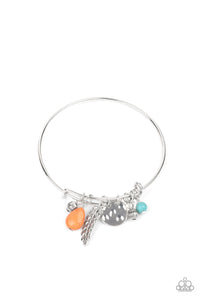 bangles,crackle stone,feather,orange,turquoise,Root and RANCH - Multi