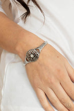 Load image into Gallery viewer, Modern Meadow - White Floral Cuff Bracelet Paparazzi Accessories
