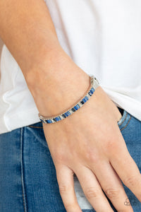 blue,hinge,rhinestones,Toast to Twinkle - Blue Rhinestone Hinge Bracelet