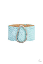 Load image into Gallery viewer, HISS-tory In The Making - Blue Leather Wrap Bracelet Paparazzi Accessories