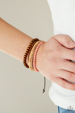 STACK To Basics - Pink Pull-Tie Bracelet Paparazzi Accessories
