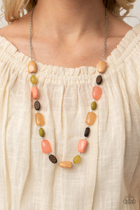 brown,green,long necklace,Multi,orange,Meadow Escape - Multi Necklace