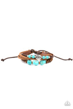 Load image into Gallery viewer, Act Natural - Blue Stone Pull-Tie Leather Bracelet Paparazzi Accessories