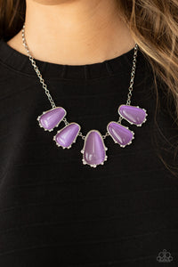 cat's eye,purple,short necklace,Newport Princess - Purple Cat's Eye Necklace