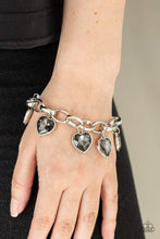 Load image into Gallery viewer, Candy Heart Charmer Silver Bracelet Paparazzi Accessories