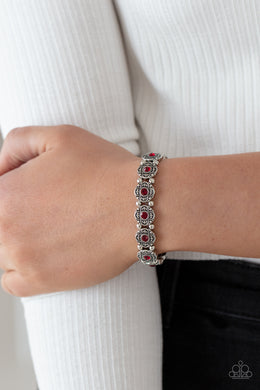 Trés Magnifique - Red Rhinestone Stretchy Bracelet Paparazzi Accessories