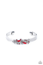 Load image into Gallery viewer, A Chic Clique - Red Rhinestone Cuff Bracelet Paparazzi Accessories