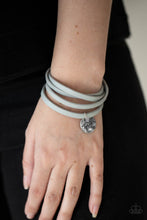 Load image into Gallery viewer, Wonderfully Worded - Silver Leather Wrap Bracelet Paparazzi Accessories