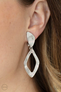 clip-on,silver,Industrial Gallery - Silver Clip-On Earrings