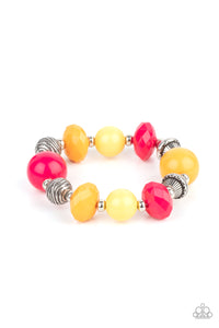multi,orange,pink,stretchy,yellow,Day Trip Discovery - Multi Stretchy Bracelet