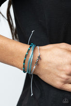 Load image into Gallery viewer, Holographic Hike - Blue Pull-Tie Urban Bracelet Paparazzi Accessories