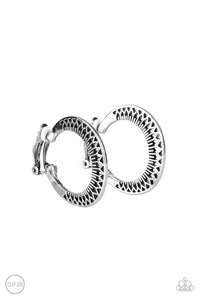 clip-on,hoops,silver,Moon Child Charisma - Silver Earrings