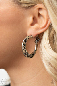 clip-on,hoops,silver,Moon Child Charisma - Silver Earrings