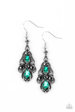 Load image into Gallery viewer, Urban Radiance - Green Rhinestone Earrings Paparazzi Accessories