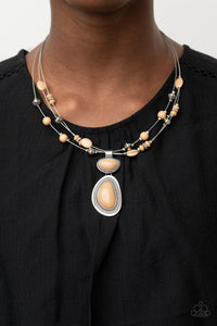 brown,short necklace,Discovering New Destinations - Brown Necklace