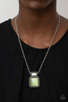Ethereally Elemental - Green Cat's Eye Necklace Paparazzi Accessories