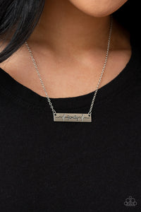inspirational,short necklace,silver,Living The Mom Life - Silver Necklace