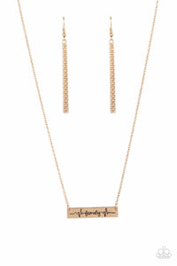 gold,inspirational,short necklace,Living The Mom Life - Gold Necklace