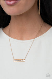 gold,inspirational,short necklace,Living The Mom Life - Gold Necklace