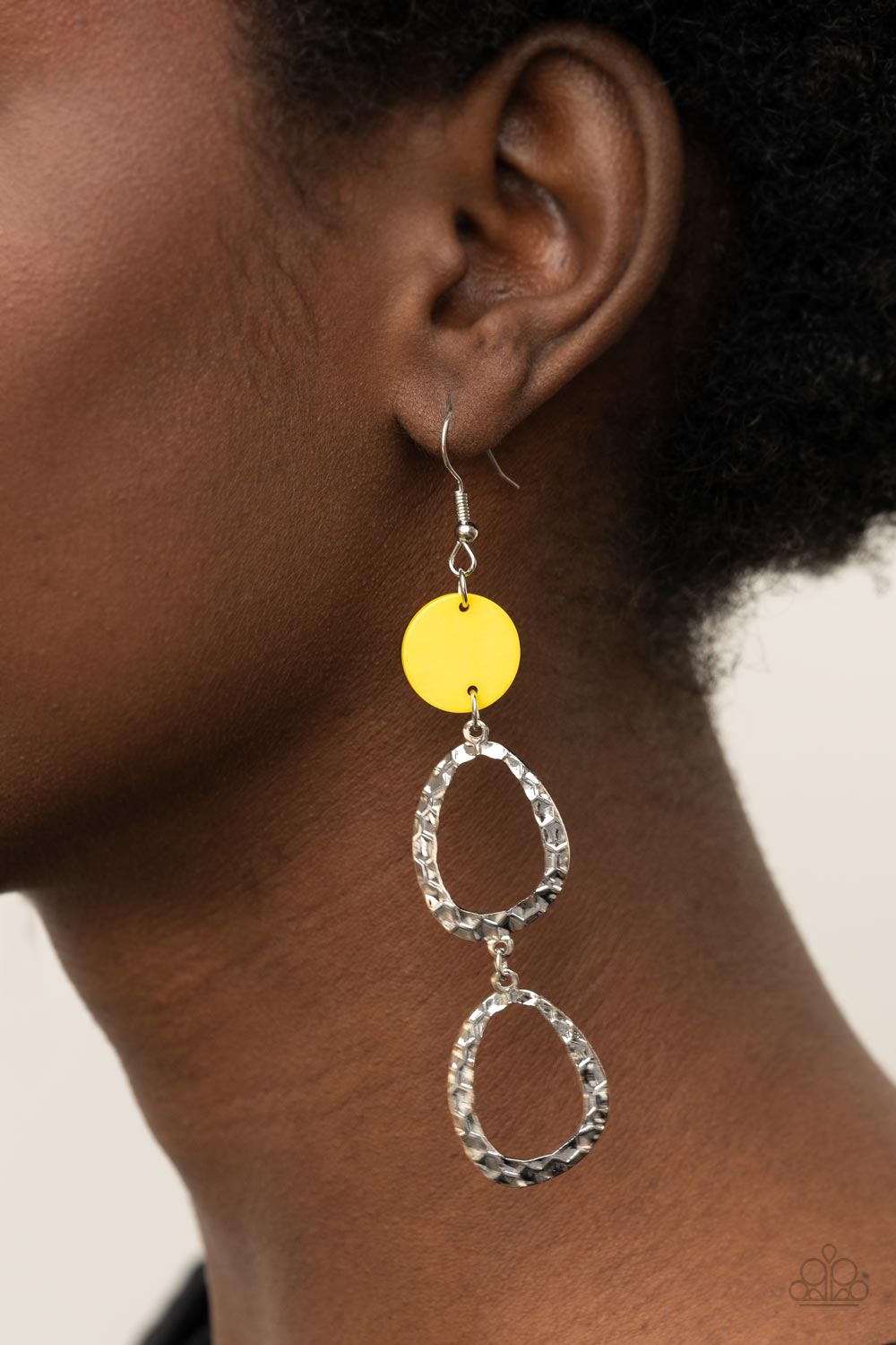 Surfside Shimmer - Yellow Earrings Paparazzi Accessories