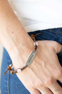 inspirational,leather,pink,pull-tie,urban,WISH This Way - Pink Pull-Tie Bracelet