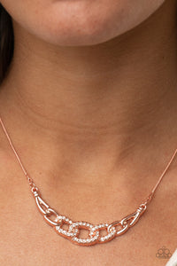 copper,rhinestones,short necklace,KNOT In Love - Copper Necklace