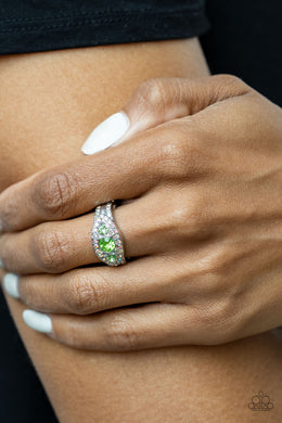 Celestial Crowns - Green Ring Paparazzi Accessories