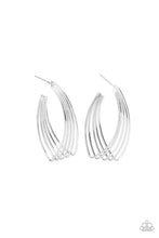 Load image into Gallery viewer, Industrial Illusion - Silver Hoop Earrings Paparazzi Accessories