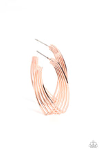 Load image into Gallery viewer, Industrial Illusion - Rose Gold Hoop Earrings Paparazzi Accessories