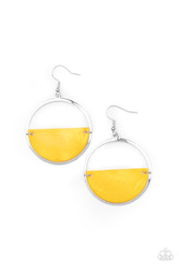 fishhook,silver,yellow,Seashore Vibes - Yellow Earrings