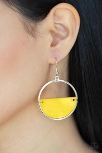 fishhook,silver,yellow,Seashore Vibes - Yellow Earrings