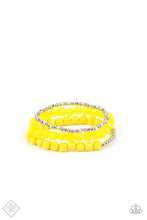 Load image into Gallery viewer, Vacy Vagabond Yellow Stretchy Bracelet Paparazzi Accessories