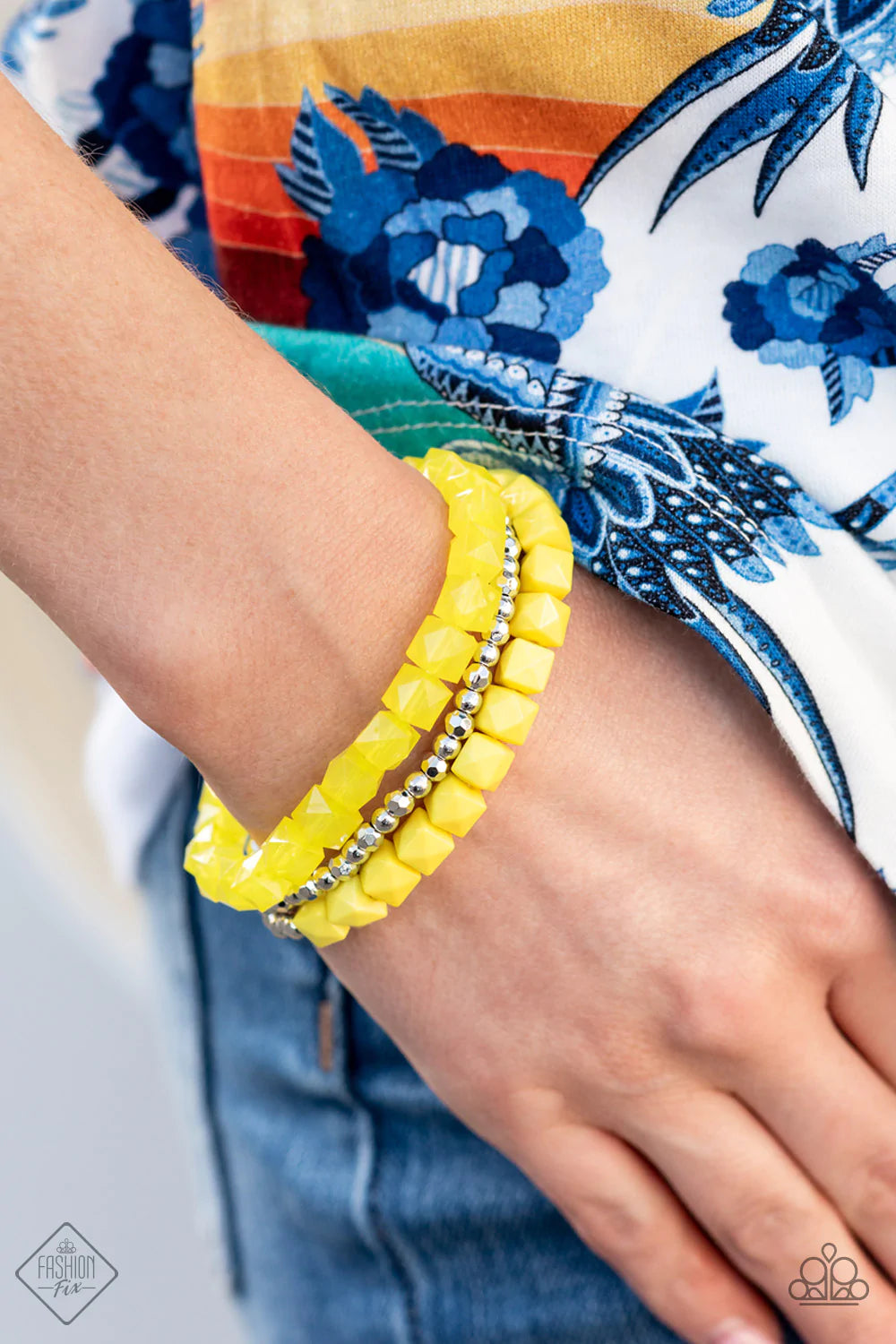 Vacy Vagabond Yellow Stretchy Bracelet Paparazzi Accessories