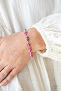 crackle stone,lobster claw clasp,pink,Desert Day Trip - Pink Stone Bracelet