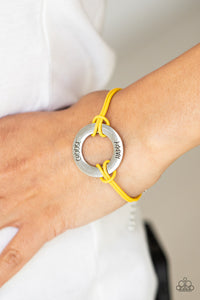 faith,inspirational,lobster claw clasp,yellow,Choose Happy - Yellow Bracelet