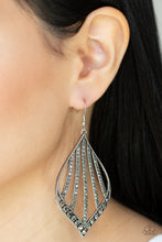 Load image into Gallery viewer, Showcase Sparkle - Silver Hematite Rhinestone Earrings Paparazzi Accessories