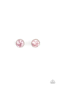pink,post,rhinestones,Pink Rhinestone Starlet Shimmer Earrings