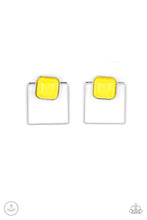 Load image into Gallery viewer, FLAIR and Square - Yellow Jacket Post Earrings Paparazzi Accessories