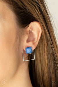 blue,jacket,post,FLAIR and Square - Blue Earrings
