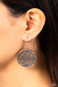 fishhook,floral,silver,Dubai Décor - Silver Earrings