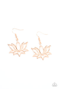 fishhook,floral,rose gold,Lotus Ponds - Rose Gold Earrings