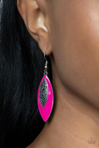 fishhook,floral,pink,Venetian Vanity - Pink Earrings