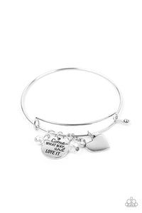charm,heart,hearts,inspirational,toggle,white,Come What May and Love It - White Toggle Bracelet