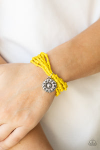 charm,floral,stretchy,yellow,Badlands Botany - Yellow Seed Bead Stretchy Bracelet